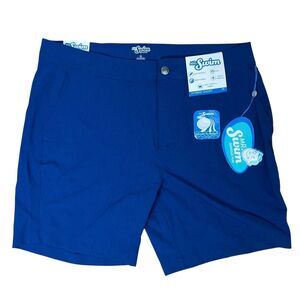 Mr Swim Swim Trunks Mens Size 36 Blue Polyester Stretch Hybrid Shorts 7.5"Inseam